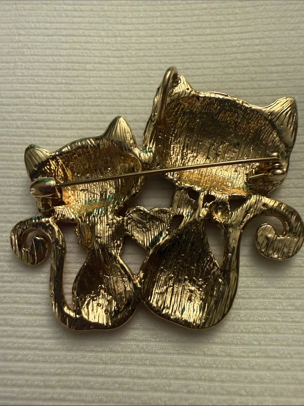 Cat Duo Enamel Brooch - Women’s jewelry